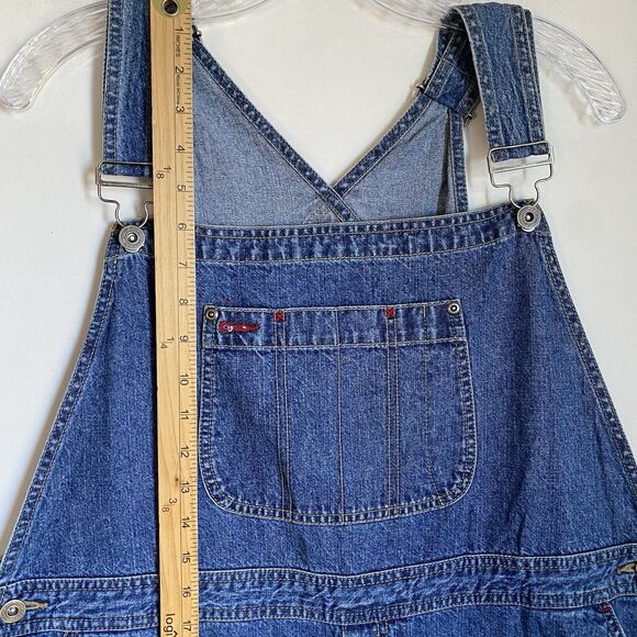 Vintage Crazy Horse Denim Midi Dress Women XL Blue Pockets Jumper 90s Cowgirl - Picture 6 of 12